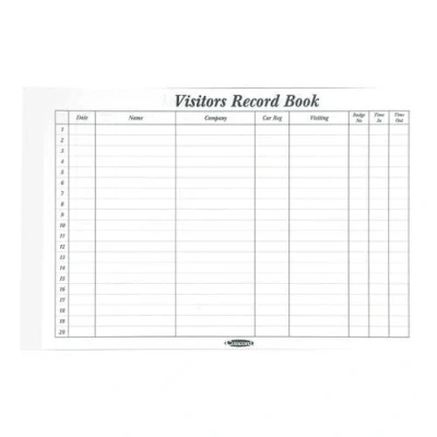 Image of Concord CD14P Refill for Visitors Book 50 Sheets 2000 Entries 230x335mm Ref 85801/CD14P + Free finchley Pen (1)