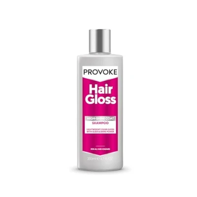Image of PROVOKE Hair Gloss High Shine Coat Shampoo 200 ml, Mirror Transparent Glow Shine, Get Extra Care and Softness with an Added Colour Boost
