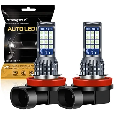 Image of Yifengshun 2pcs H9 H11 LED Fog Light Bulb,H8 Iceblue Bulbs with 24SMD 3030 Chips for Car Front Lights Daytime Running DRL 12V