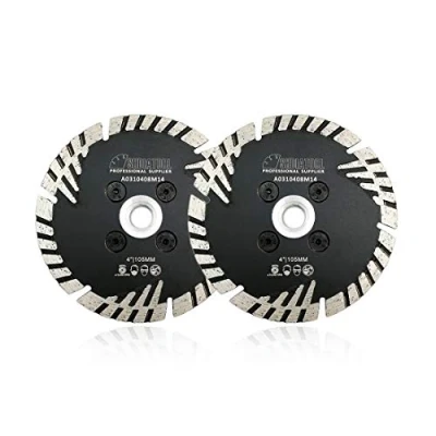 Image of SHDIATOOL Diamond Cutting Blade with Turbo Slant Protection Teeth 2Pcs 105mm for Concrete Tile Granite Marble Masonry Brick