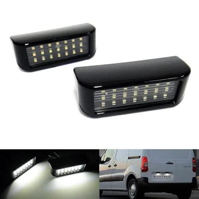 Image of RZG 2x LED License Number Plate Light White Canbus For 19+ Combo E Vivaro C Zafira Life ProAce City 07+ Scudo 270