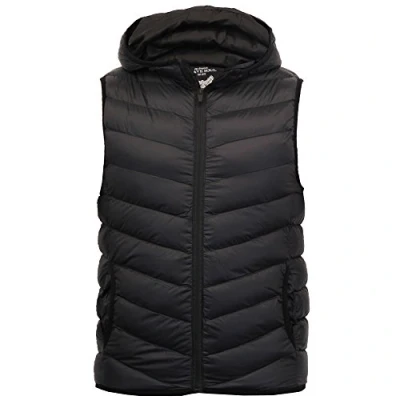 Image of BRAVE SOUL Men&#039;s Gillet Blackburn Hugo Chadderton Midnight Body Warmer Puffer (L Large, UBS MJK Black)