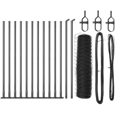 Image of vidaXL Fencing Set of 2 Grey Steel 25 x 0.5 m Durable