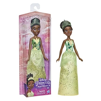 Image of Disney Princess Royal Shimmer Tiana Doll, Fashion Doll with Skirt and Accessories, Toy for Kids Ages 3 Up, Multicolor