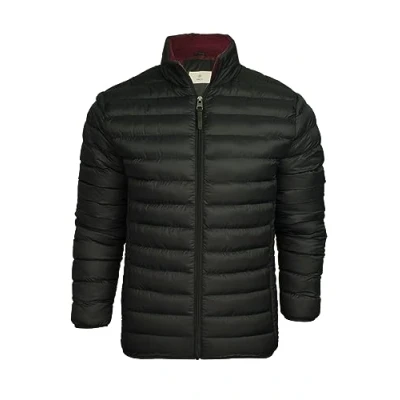 Image of Xact Men&#039;s Funnel Neck Quilted Puffer Jacket (Jet Black) XXL