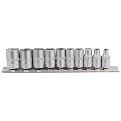 Image of Draper Metric Socket on Metal Rail, 1/4&quot; Sq. Dr. (10 Piece)