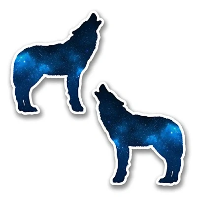 Image of 2 x 10cm Blue Sky Husky Wolf Vinyl Sticker Laptop Tablet Car Dog Animal #6366 (9cm Wide Tall)