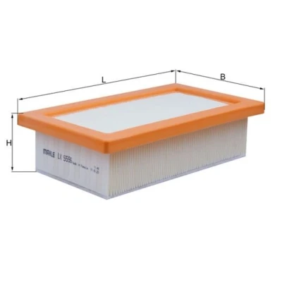 Image of 165464PM0A Air Filter MAHLE ORIGINAL LX 5596 60mm 129mm 233,5mm Insert RENAULT: Clio V Hatchback, Captur II