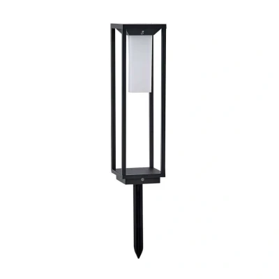Image of Lucande LED solar pedestal light Eliel, height 50 cm, black