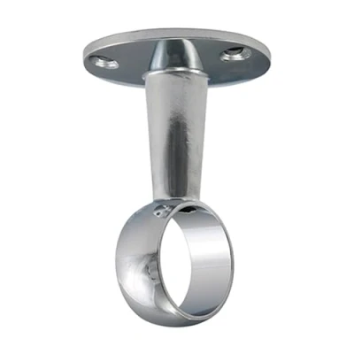 Image of Round Rail 25mm Wardrobe Polished Chrome Hanging Tube Cut to Size + END SUPPORTS and SCREWS (Middle Support)