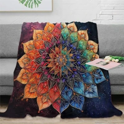 Image of ZZSSSM Artistic Style Fleece Throw Blanket 3D Bed Lightweight Breathable Soft Warm Microfiber Sport Bedding for Couch Kids Teens Adults 80x90inch(200x230cm)