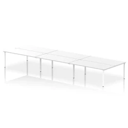 Image of Impulse Bench B2B 6 Person 1800 White Frame Office Desk