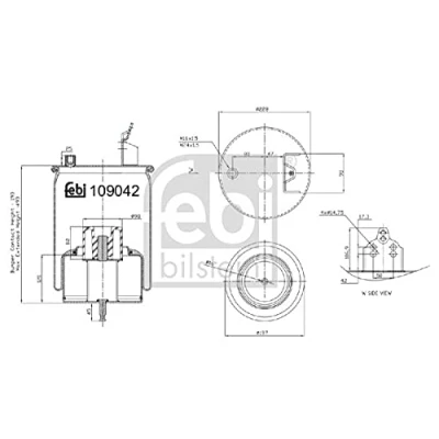 Image of 20541520, 20843253, 20909152, 21977974 Boot, air suspension FEBI BILSTEIN 109042 steered leading axle