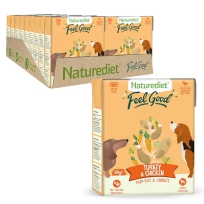 Image of Naturediet Feel Good Wet Dog Food, Natural and Nutritionally Balanced, Turkey &amp; Chicken, 390g (Pack of 18)