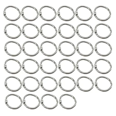 Image of Ruidee 40 Pcs Loose Leaf Binder Rings Silver Book Key Keychain Premium Metal for Notebook Scrapbook Album Craft DIY (15mm)
