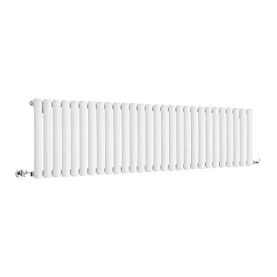Image of Milano Aruba White Horizontal Single Oval Panel Radiator 400mm x 1652mm