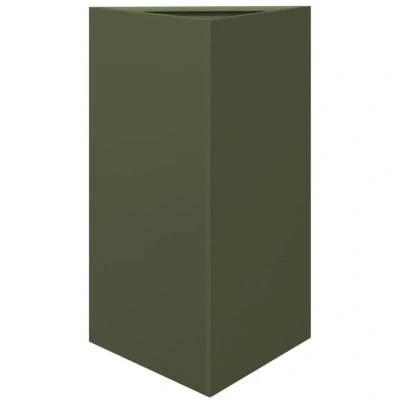 Image of vidaXL Garden Planter Olive Green Triangular 50x43x75 cm Steel