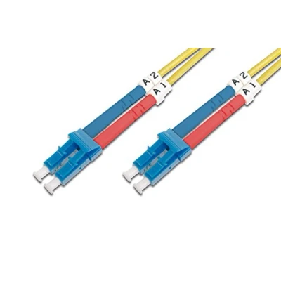 Image of DIGITUS DK 2933 03 Fibre Optic Cable OS2 3 m LC to Duplex 1/10 Gbit/s SM Singlemode LAN Type: 9/125 µ Yellow