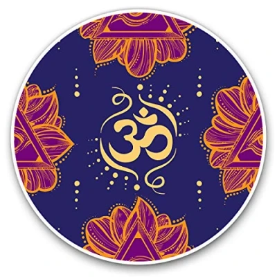 Image of 2 x Heart Stickers 10 cm Ohm Spiritual Symbol Fun Decals for Laptops,Tablets,Luggage,Scrap Booking,Fridges #14301