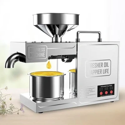 Image of Lakenbroade 1000W Automatic Oil Press Machine Industrial Pressing Nuts Seeds Presser Cold Hot All Stainless Steel High Extractor