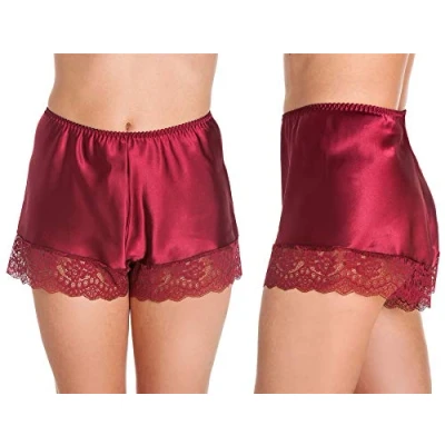 Image of undercover lingerie F58 Womens Luxury Satin French Knickers Claret WMS