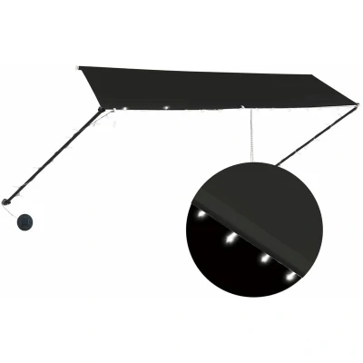 Image of vidaXL Retractable Awning with LED 350x150 cm Anthracite