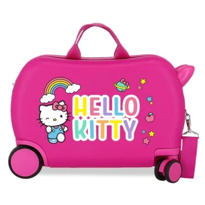 Image of Hello Kitty You are Cute Children&#039;s Suitcase Pink 45x31x20cm Hard ABS 24.6L 1.8kg 4 Wheels Hand Luggage, Pink,