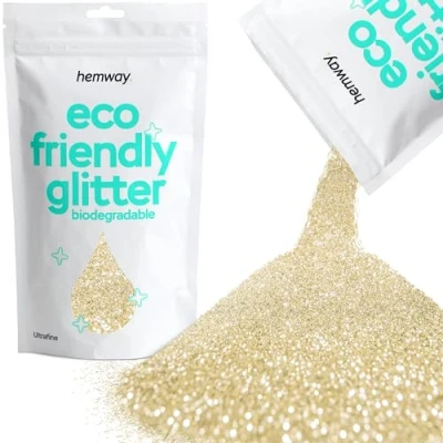 Image of Biodegradable Glitter Champagne Gold Eco Friendly Plant Based Bio Ultrafine for Face Body Hair Craft Resin Festival Makeup Eyeshadow 100g / 3.5oz