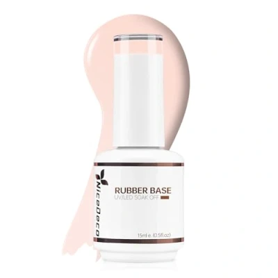 Image of Nicedeco 4 In 1 Rubber Base Gel For Nails, Hema Free Clear Sheer Color Nail Polish UV LED Soak Off, Elastic Strengthen Enhance Coat 021