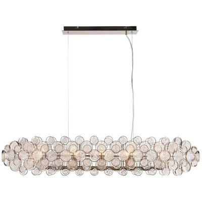 Image of Marella Pendant Bright Nickel Plate &amp; Clear Glass 8 Light Dimmable IP20 E14