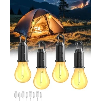 Image of BrightArk Camping Lights Rechargeable for Tents, 3 Lighting Modes Lanterns Portable Tent Camping, Hiking, Fishing, Emergency, Household, Car Repairing, 4PCS