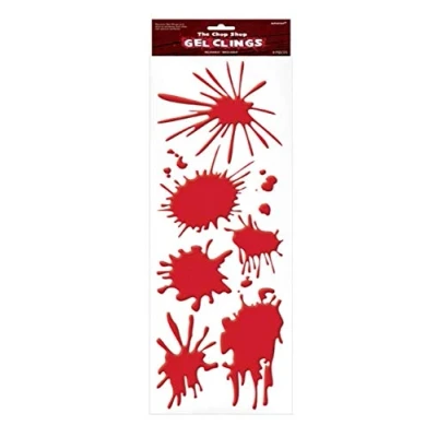 Image of MBB RED BLOOD SPLATS WINDOW GEL CLINGS HALLOWEEN PARTY DECORATION 227518
