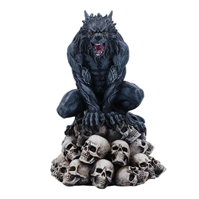 Image of Nemesis Now Moon Shadow Wolf Figurine, Grey, 15cm
