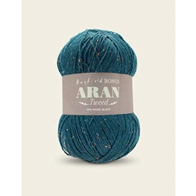 Image of Hayfield Bonus Aran Tweed, Teal Tweed (637), 400g by Sirdar Green F011 637