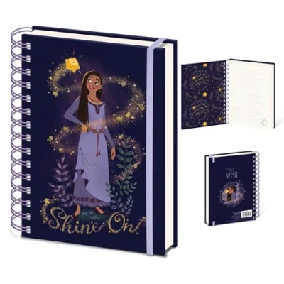 Image of Disney Wish Wiro A5 Notebook Shine On Design, Perfect Journal and Ideal Gifts for Women, Men, Children of All Ages Officially Licensed Merchandise