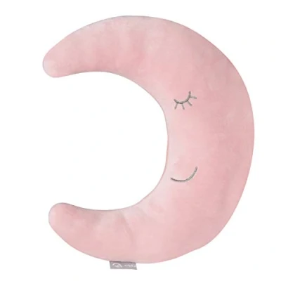 Image of roba 205012V229 Cuddle and Decorative Cushion Moon Pink/Mauve Embroidered 100% Polyester H x W D 30 25 8 cm Pink 180 g