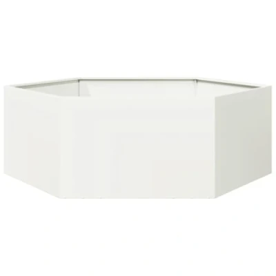 Image of vidaXL Garden Planter White Hexagon 138x120x45 cm Steel