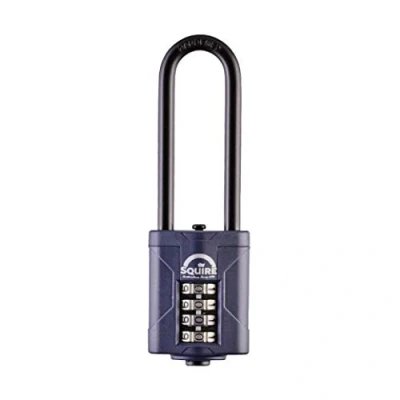 Image of Squire Heavy Duty Padlock (CP40/2.5) Toughest Extra Long Shackle 4 Wheel Combination Alloy Steel for Corrosion Resistance Weatherproof Lock Home, School &amp; Shed (Blue, 40 mm)