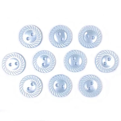 Image of Milled Edge Round Plastic Buttons 16mm Wide Pack of 10 (Blue)