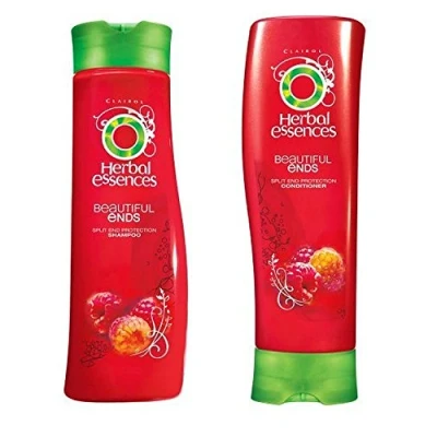Image of Herbal Essences Beautiful Ends Set Shampoo &amp; Conditioner for Long Hair with Juicy Pomegranate Scent. Bundle
