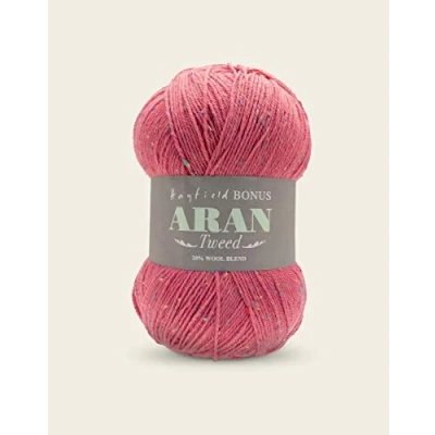 Image of Hayfield Bonus Aran Tweed, Raspberry Tweed (638), 400g by Sirdar Pink F011 638