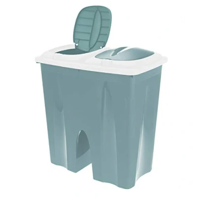 Image of Guaranteed4less 50L Recycle Recycling Bin Garden Food Duo Double Compartment Waste Paper Kitchen (Green)