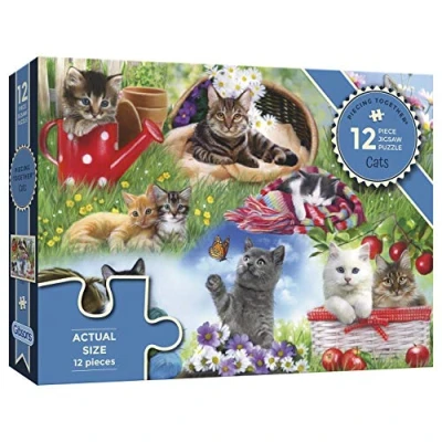 Image of Cats 12 XXL Piece Jigsaw Puzzle Dementia Extra Large for Alzheimer’s Premium 100% Recycled Board Gift Elderly Grandparents Gibsons Games