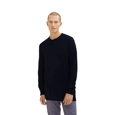 Image of TOM TAILOR Men&#039;s Knitted Jumper 1033655, 10668 Sky Captain Blue, L