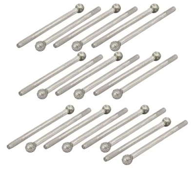 Image of Sourcingmap 2.35mm Shank 4mm Dia Diamond Head Ball Shaped Grinding Mounted Point Bit 20pcs
