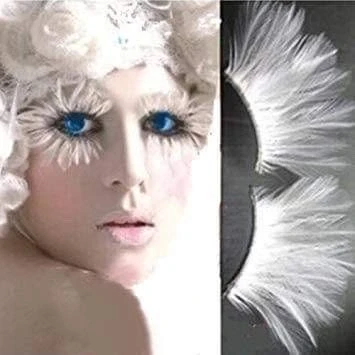 Image of Dorisue White halloween lashes Peacock feather eyelashes The Queen Dramatic