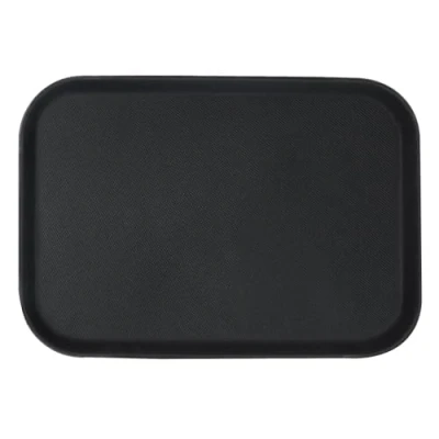 Image of Black 66cm x 45.5cm Rectangle Non Slip Serving Tray By Argon Tableware
