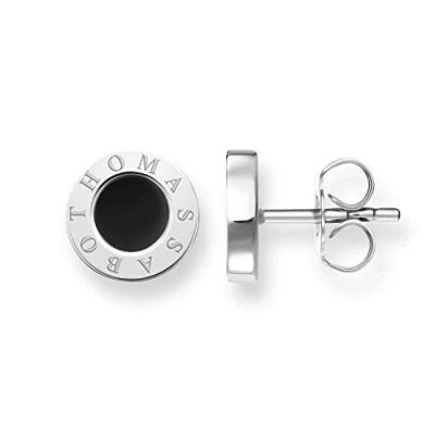 Image of Thomas Sabo Women Stud Earrings Onyx Black 925 Sterling Silver H1859 024 11