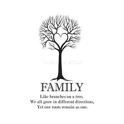 Image of Wee Blue Coo Quote Family Roots Typography BW Heart Tree Picture Wall Art Print