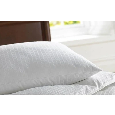 Image of Luxury Twin Pack Jacquard Pillows 100% Cotton Cover with Spiral Hollowfibre Filling